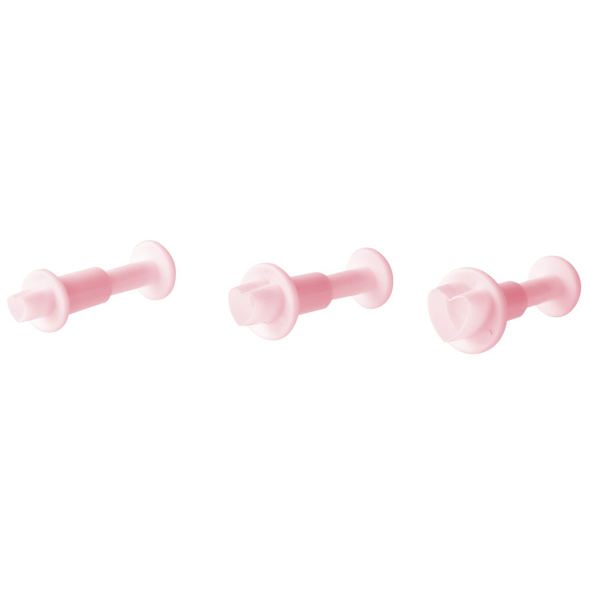Lot de 3 emporte-pièces cœur à poussoir pour pâte à sucre, ZENKER