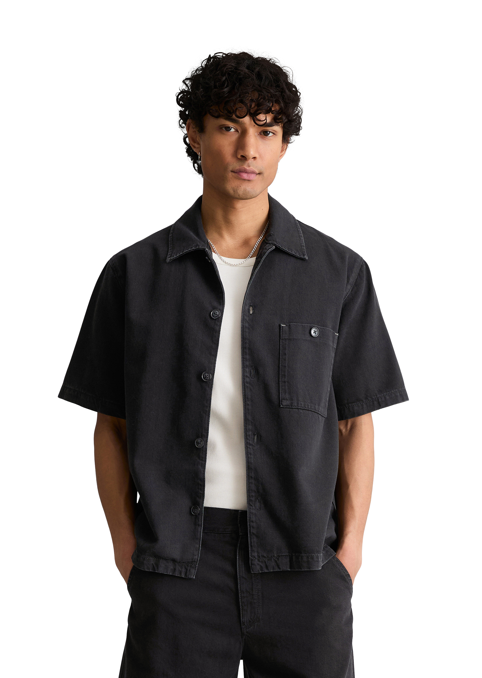 Chemise en jean regular en coton bio et lyocell, MARC O’POLO DENIM