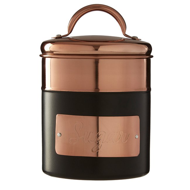 Sugar Canister in Charcoal/Copper, charcoal, SO'HOME