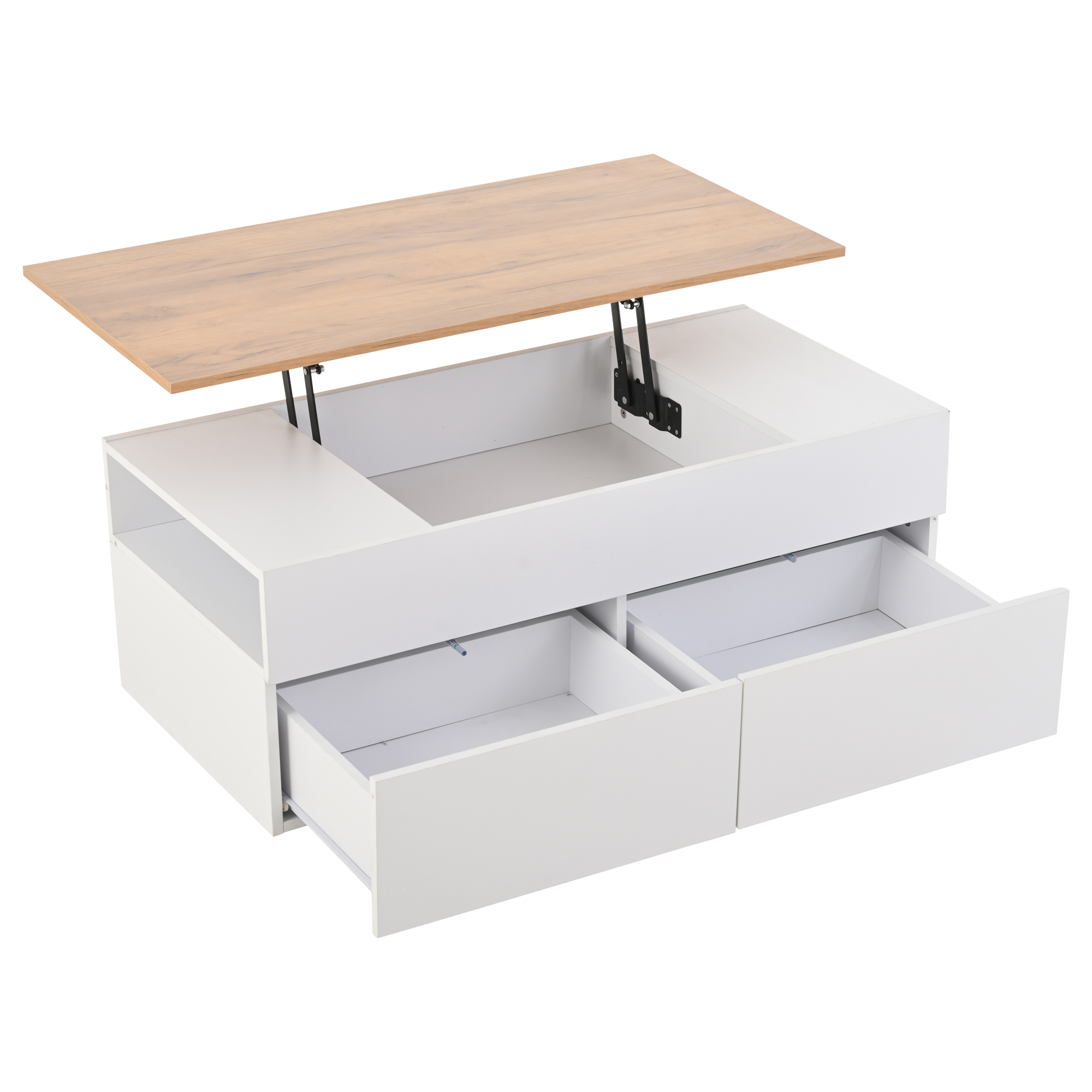 Table basse plateau relevable tiroirs, ZARAI, MEUBLES COSY