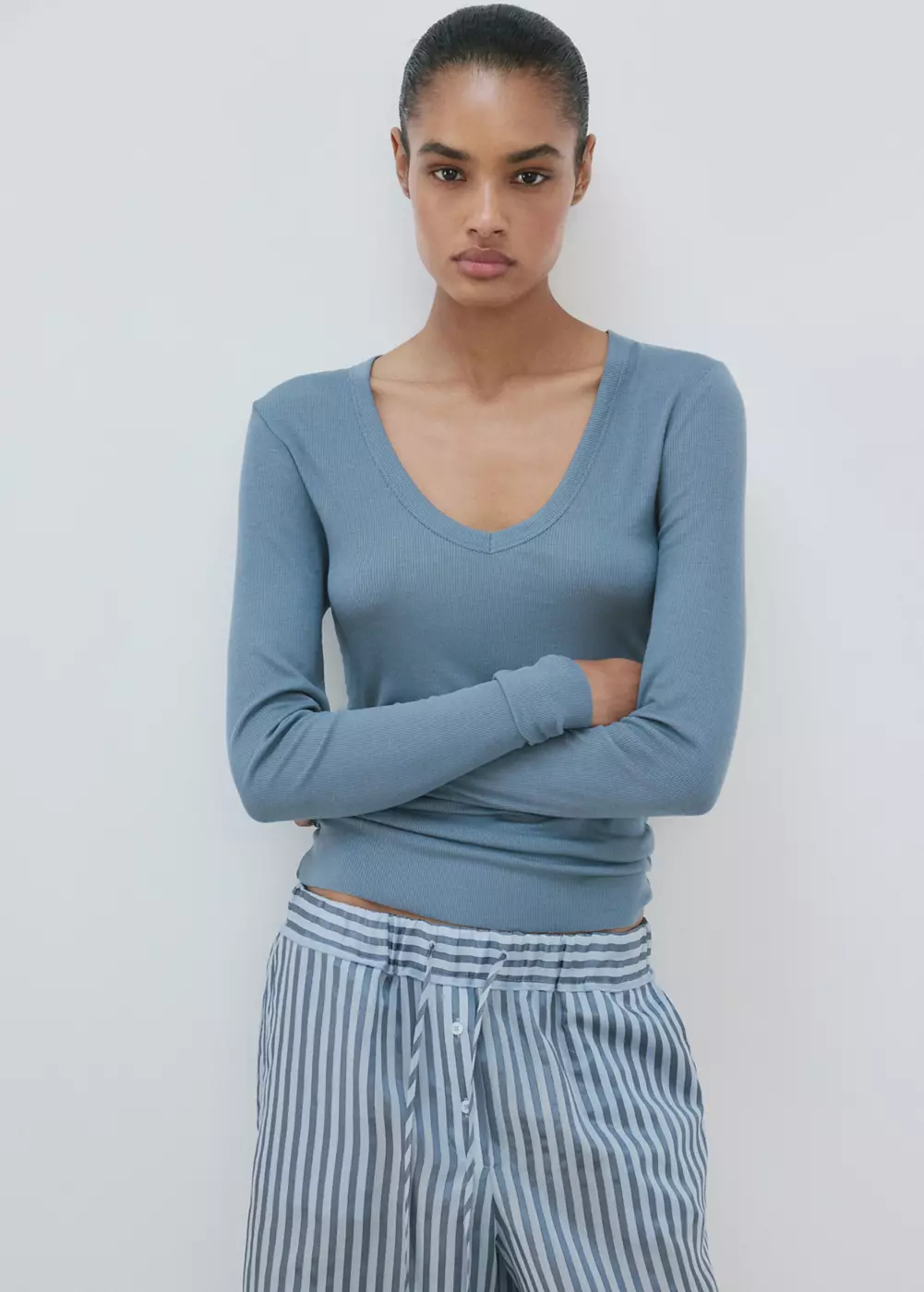 T-shirt de pyjama en mélange de lyocell et de laine, MANGO