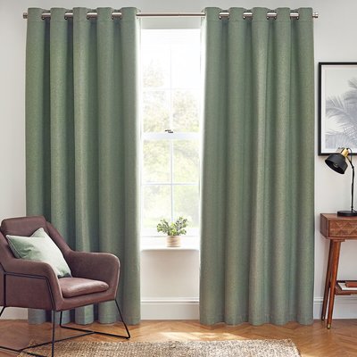 Textured Marl Effect Blackout Eyelet Curtains SO'HOME