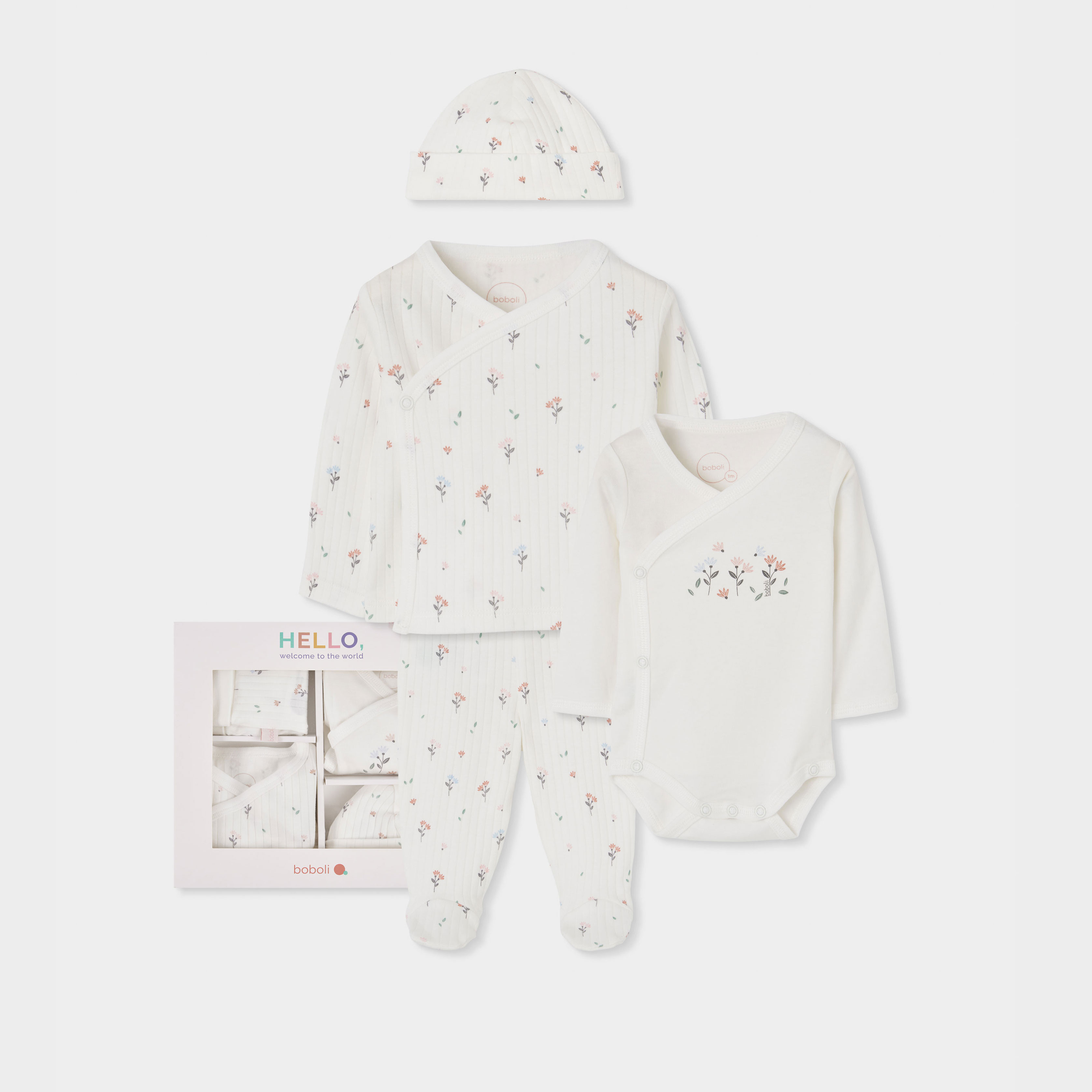 Lot bébé fille maille imprimé fleurs, BOBOLI