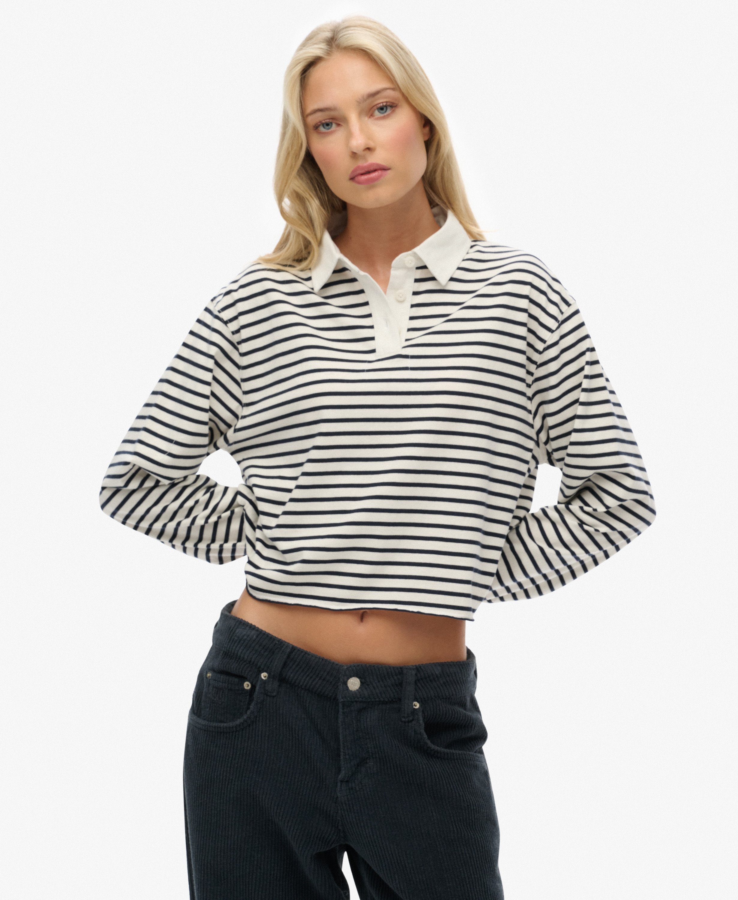 Polo de rugby rayé court Athletic Essentials, SUPERDRY