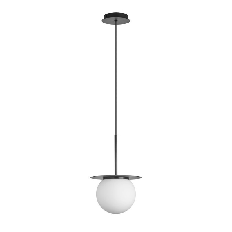 Suspension Salle De Bain Verre Et Noir Mat Ip44 Alix, MILLUMINE