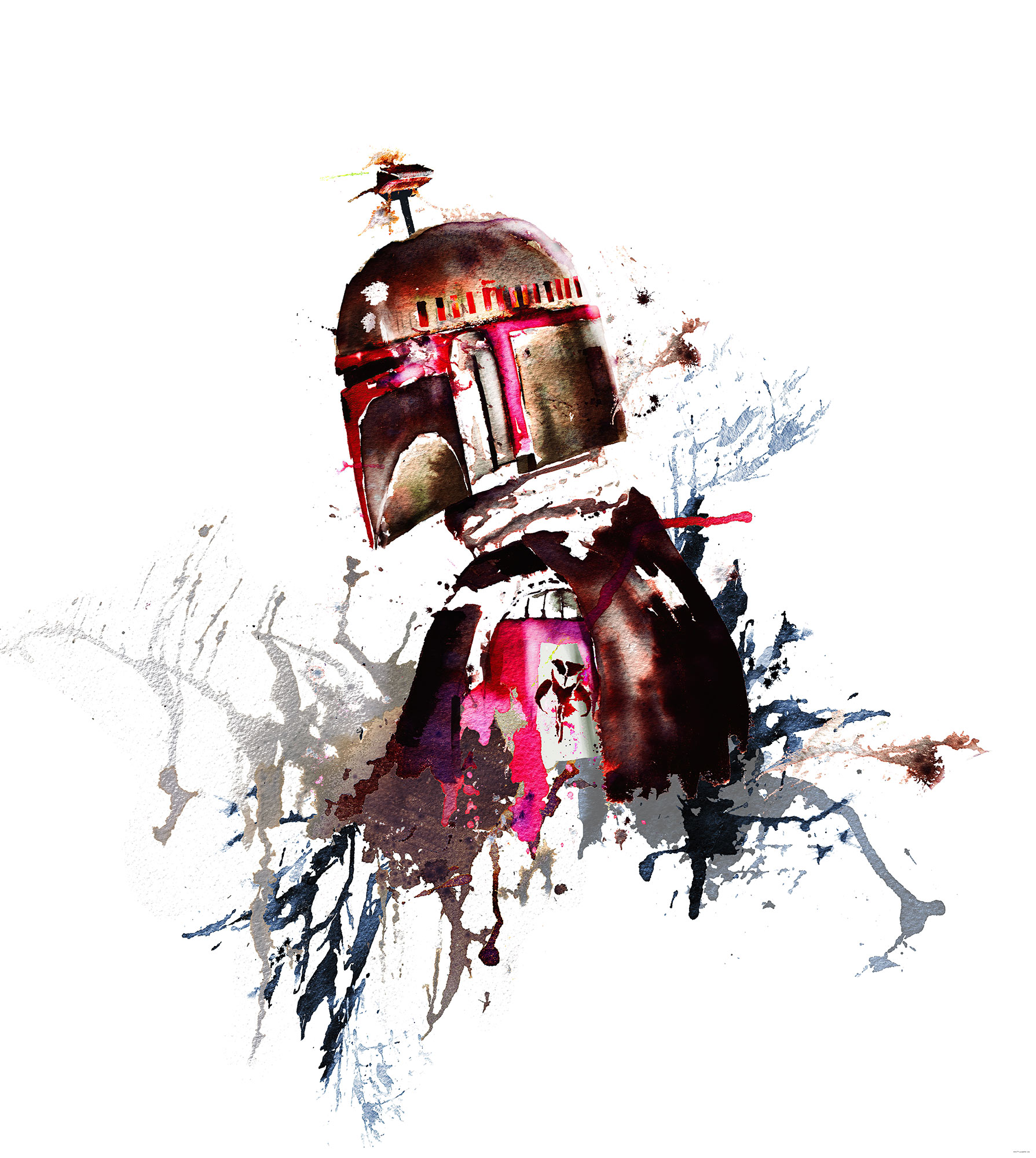 Papier peint Komar - Star Wars Watercolor Boba Fett - 250 x 280 cm, HEXOA