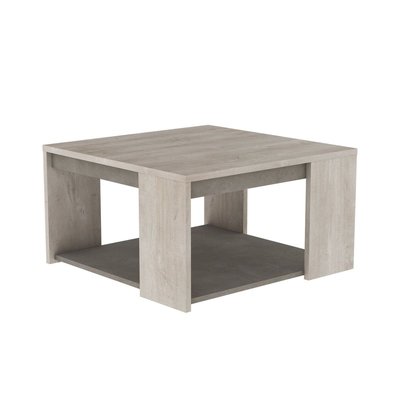 Table Basse Carrée L80 cm - Décor chêne et béton - Antibes CALICOSY