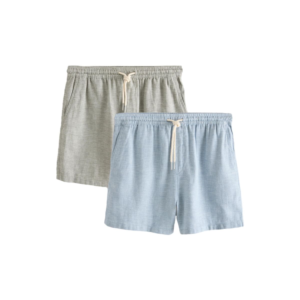 Short en lin à taille élastique, lot de 2, NEXT