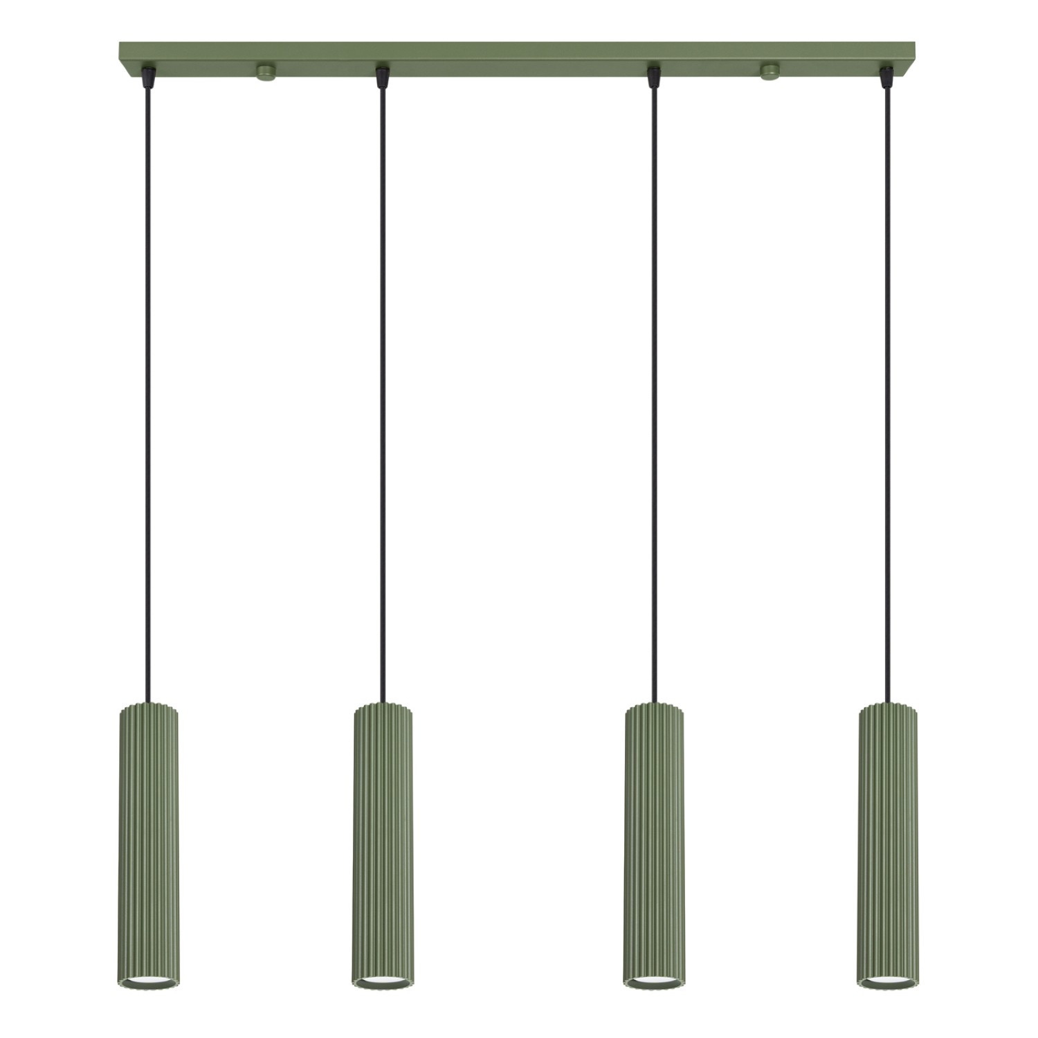 Suspension Aluminium Vert Olive GU10 4 Karbon, EDEN