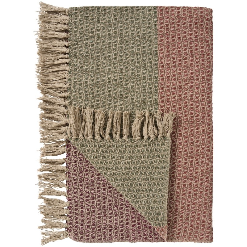Plaid coton rayures franges, IB LAURSEN