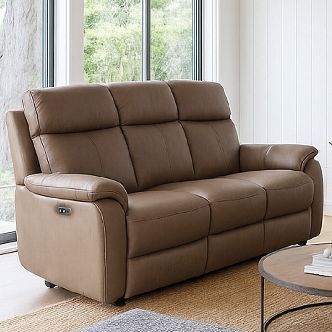 Kingsmere Power Recliner 3 Seater Leather Sofa, ASPIRE