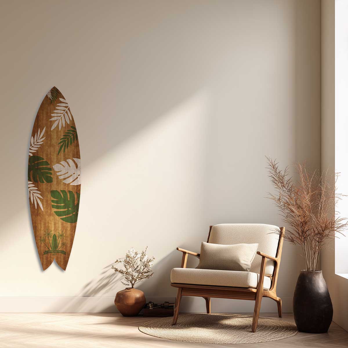 Planche de surf décorative Sunset Palm, HEXOA