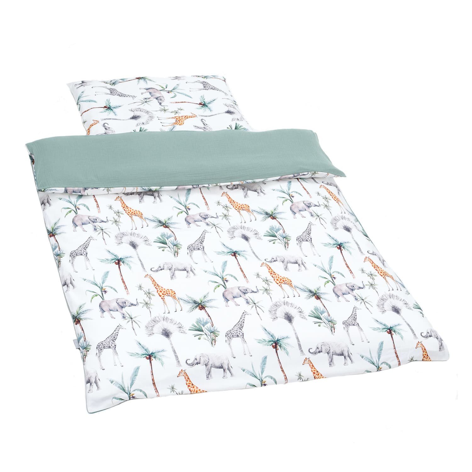 Couette et oreiller - prêt à dormir en satin de coton SAFARI, SEVIRA KIDS