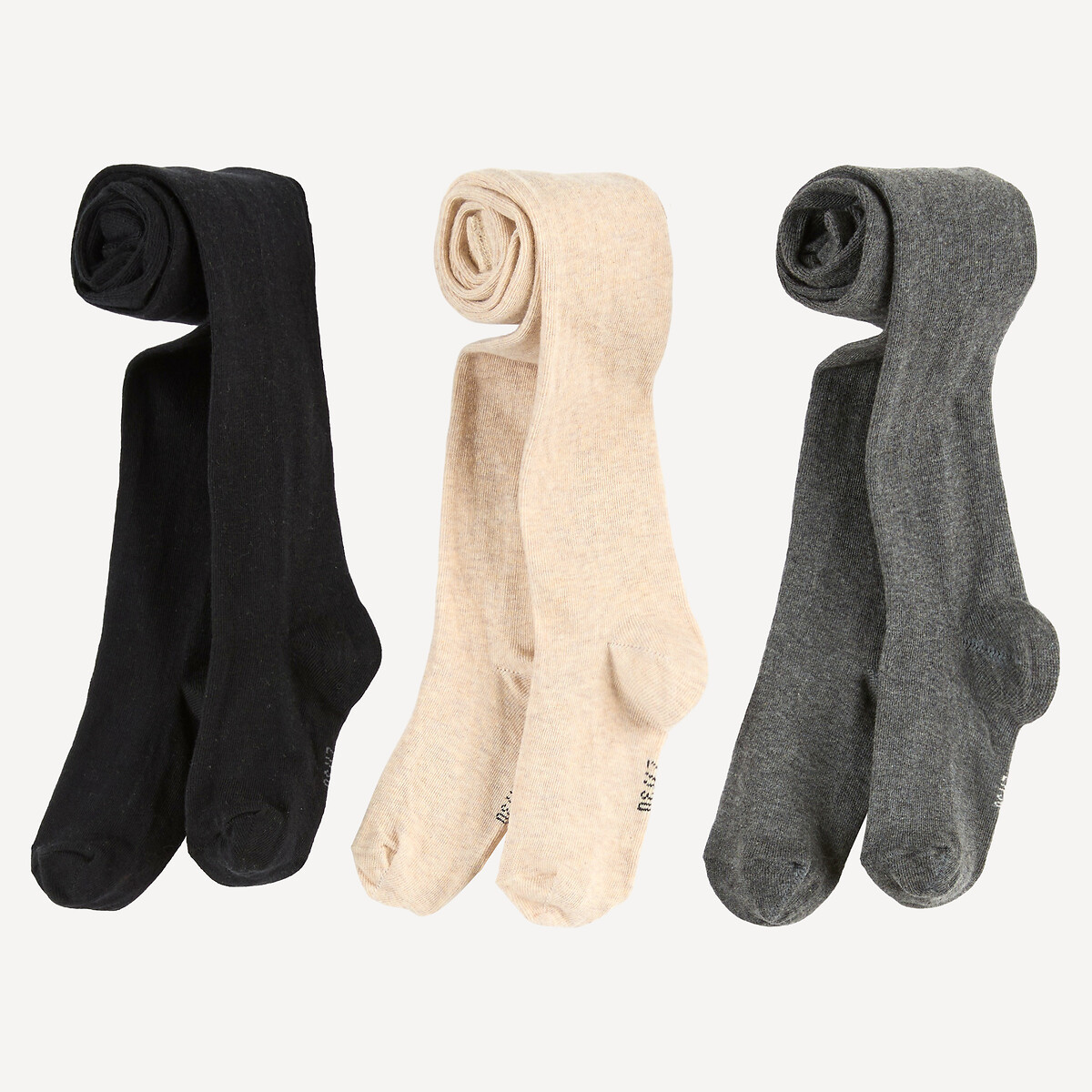 Lot de 3 paires de collants unis, LA REDOUTE COLLECTIONS