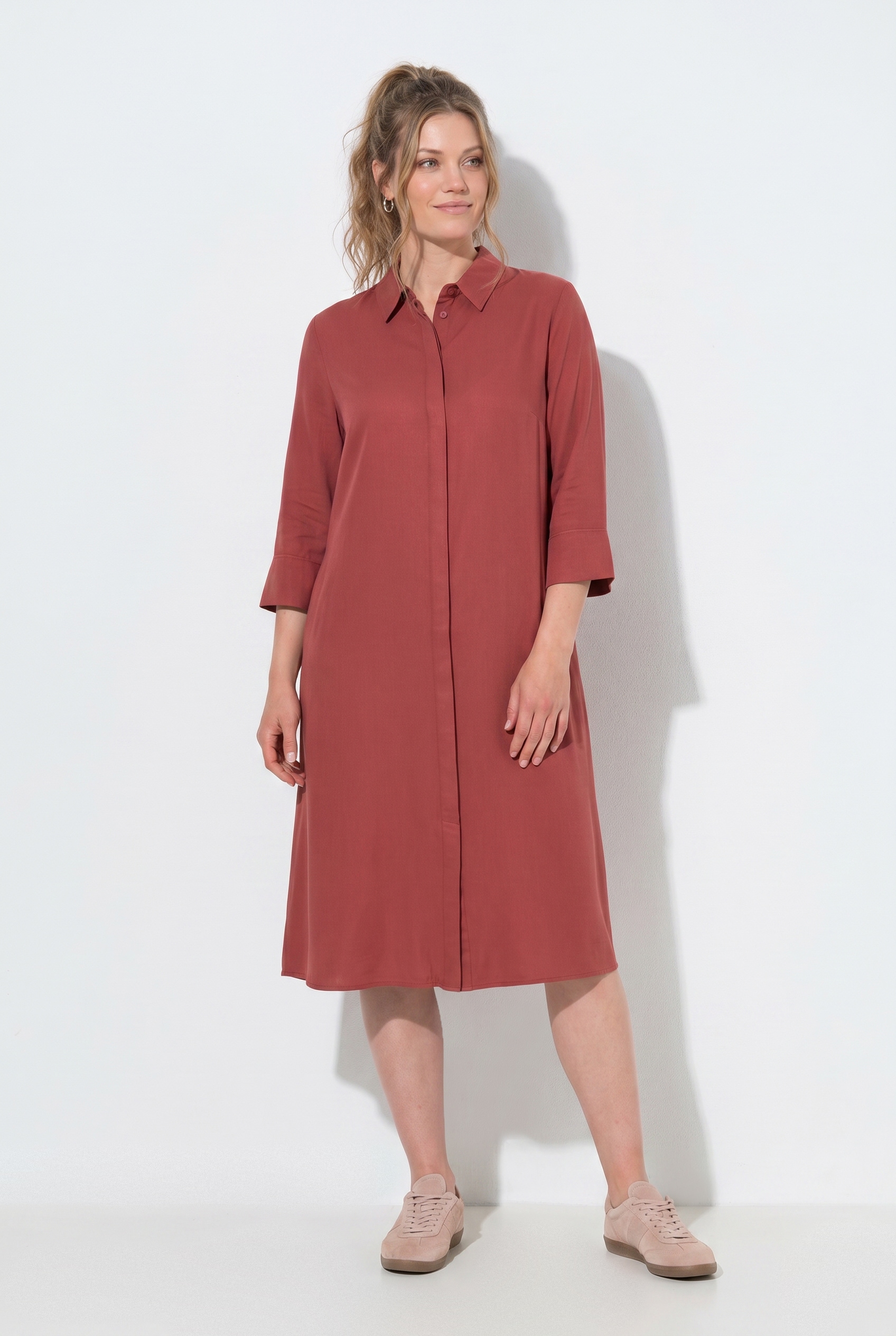 Robe midi en Lyocell, coupe évasée, ULLA POPKEN