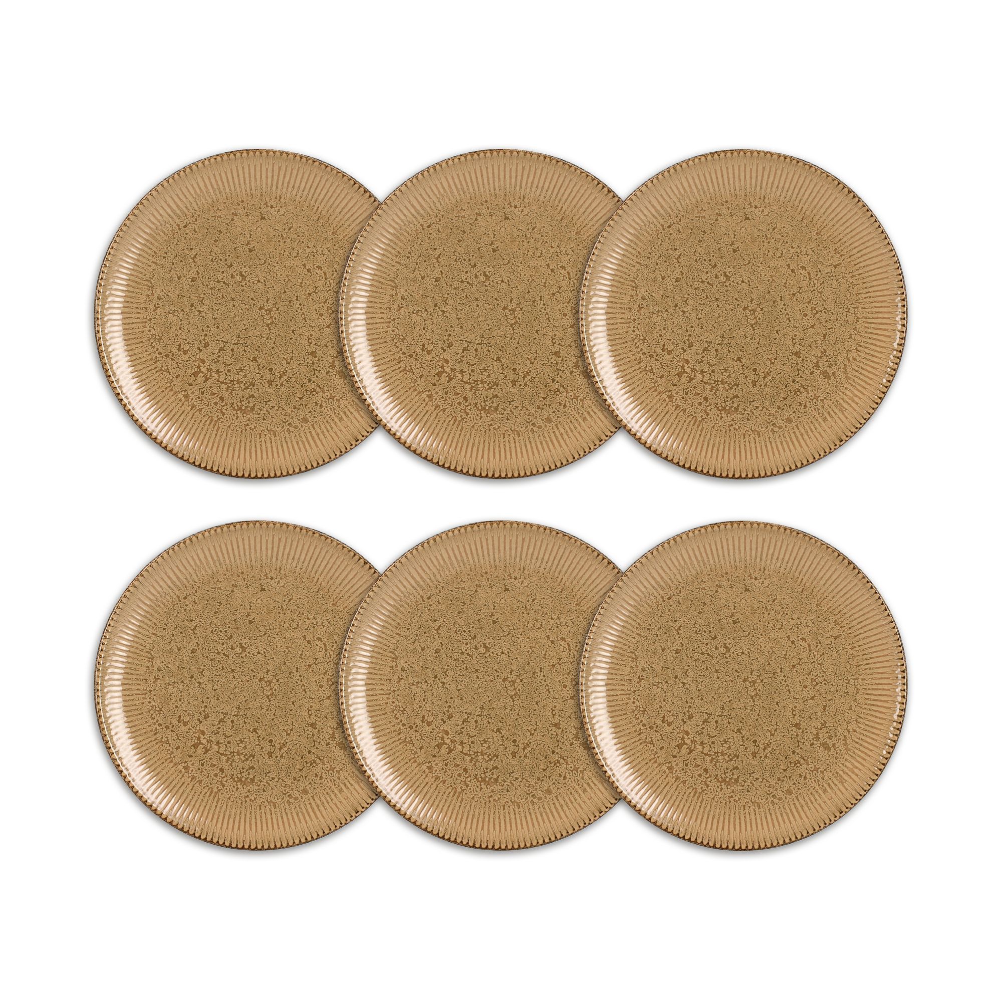 Lot de 6 assiettes plates 27cm en porcelaine, LUNEA, OGO LIVING