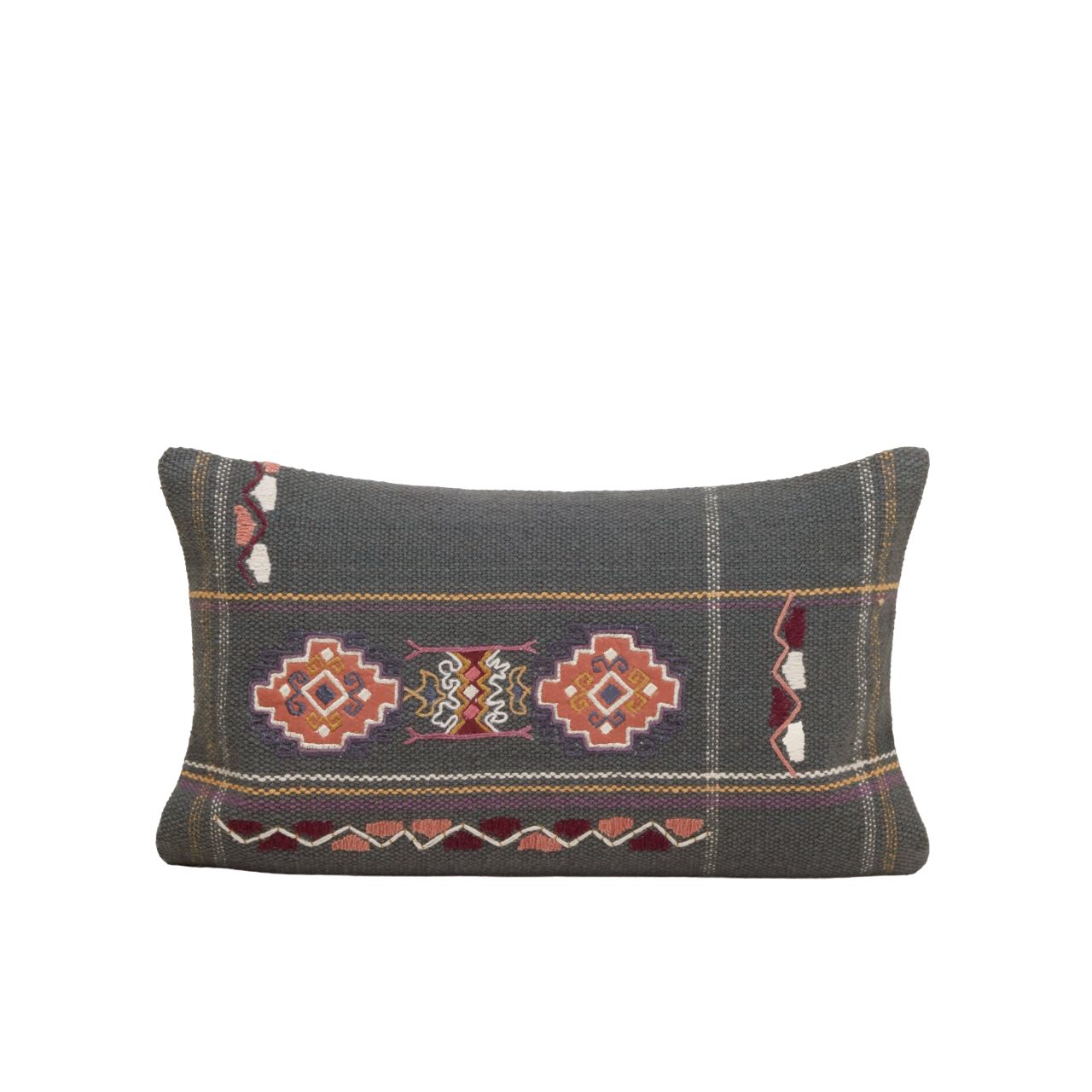 Housse De Coussin en Jacquard de coton et broderie ethnique NAYELI, MADURA