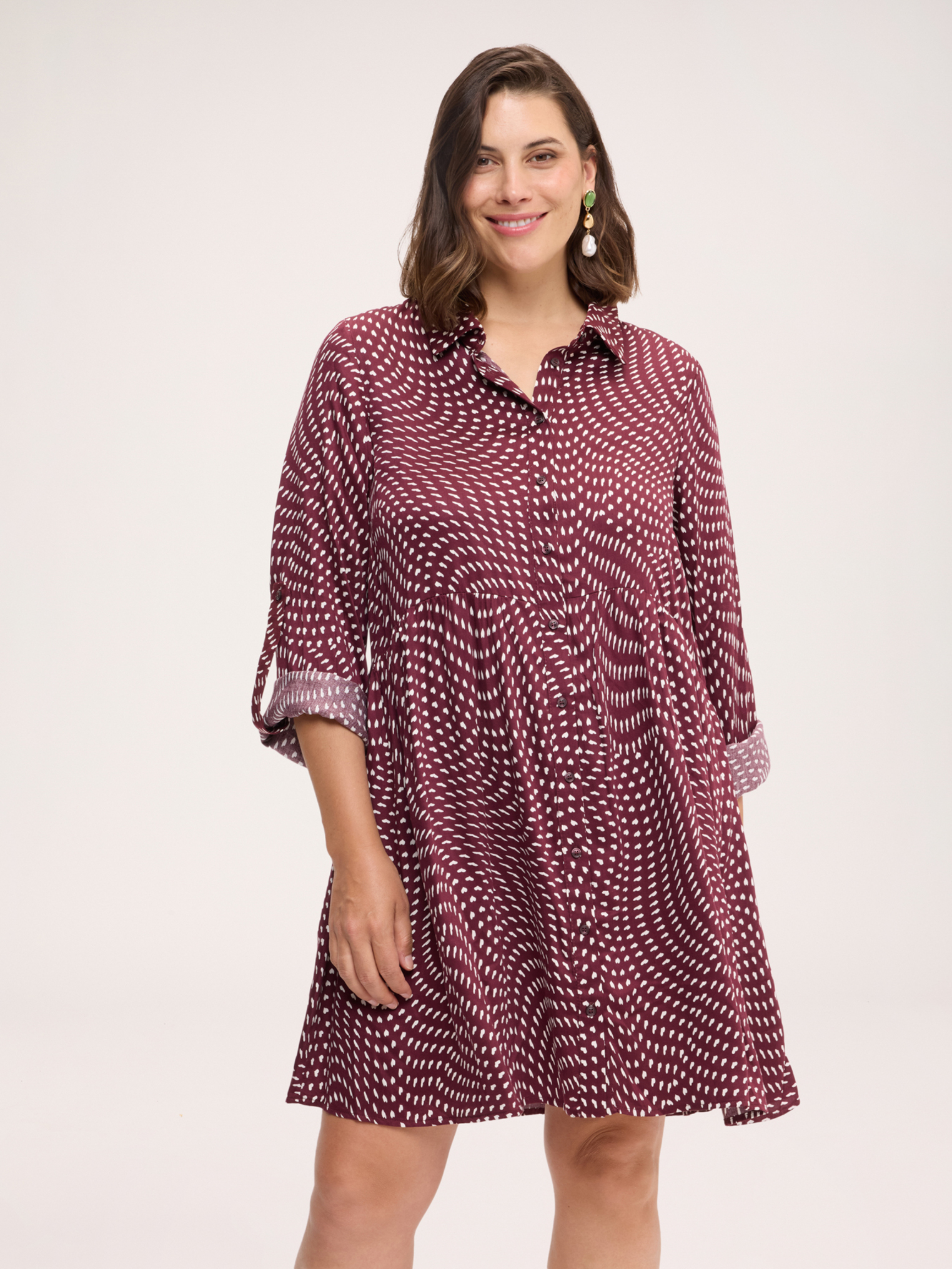 Robe courte chemisier avec imprimé, FIORELLA RUBINO