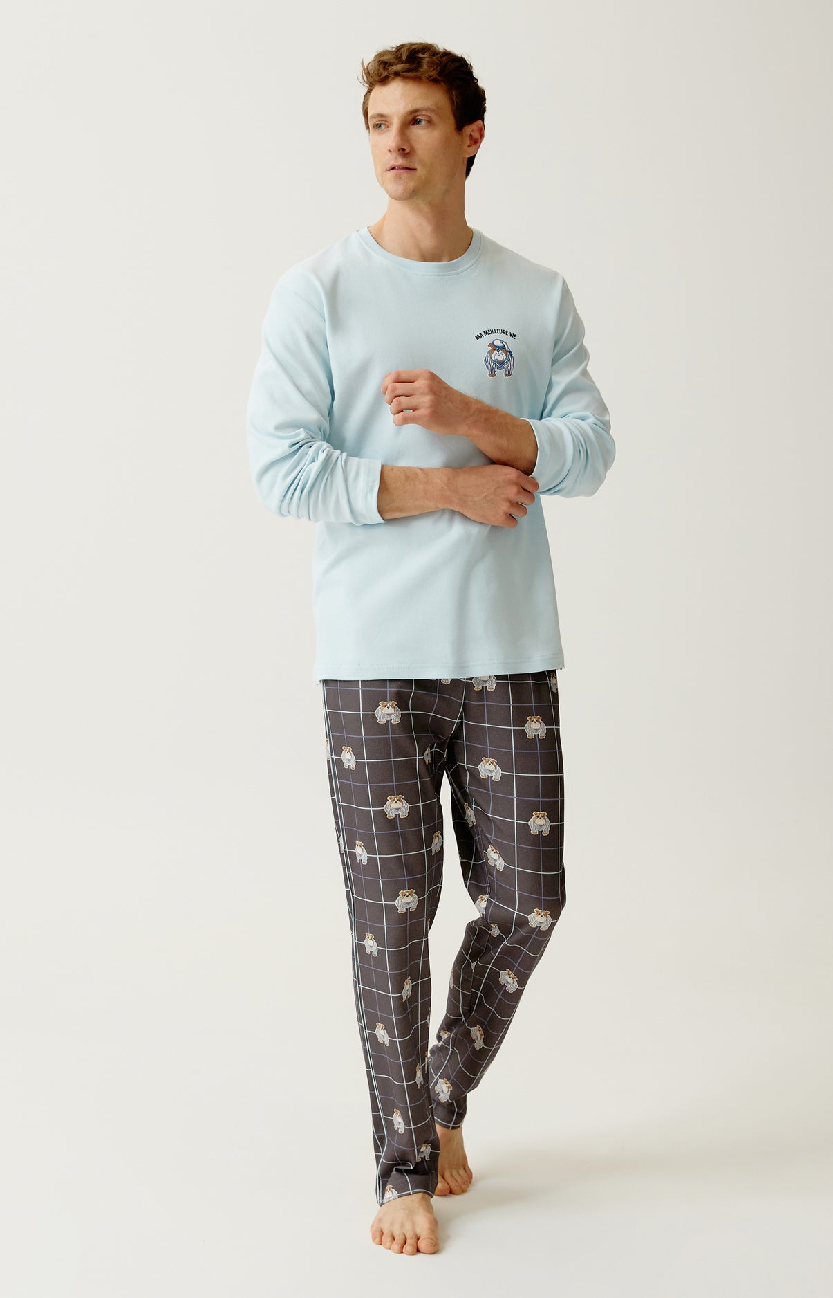Pyjama en jersey de coton épais imprimé Ma meilleure vie, ARTHUR