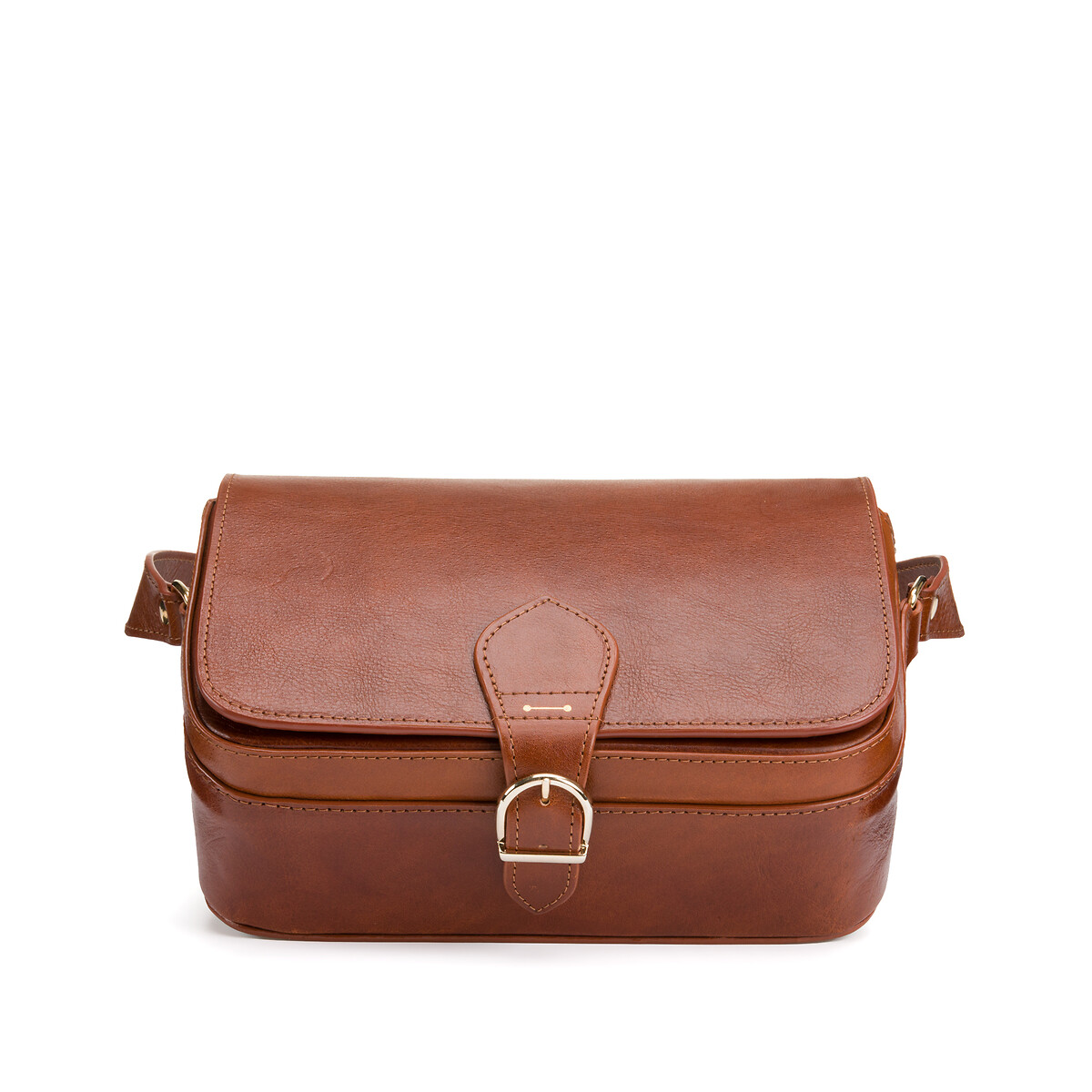 Alice leather crossbody bag cognac Anthology Paris La Redoute