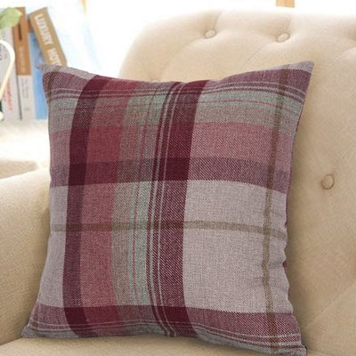 Clever Wool Plaid Red Filled Cushion 44x44cm SO'HOME