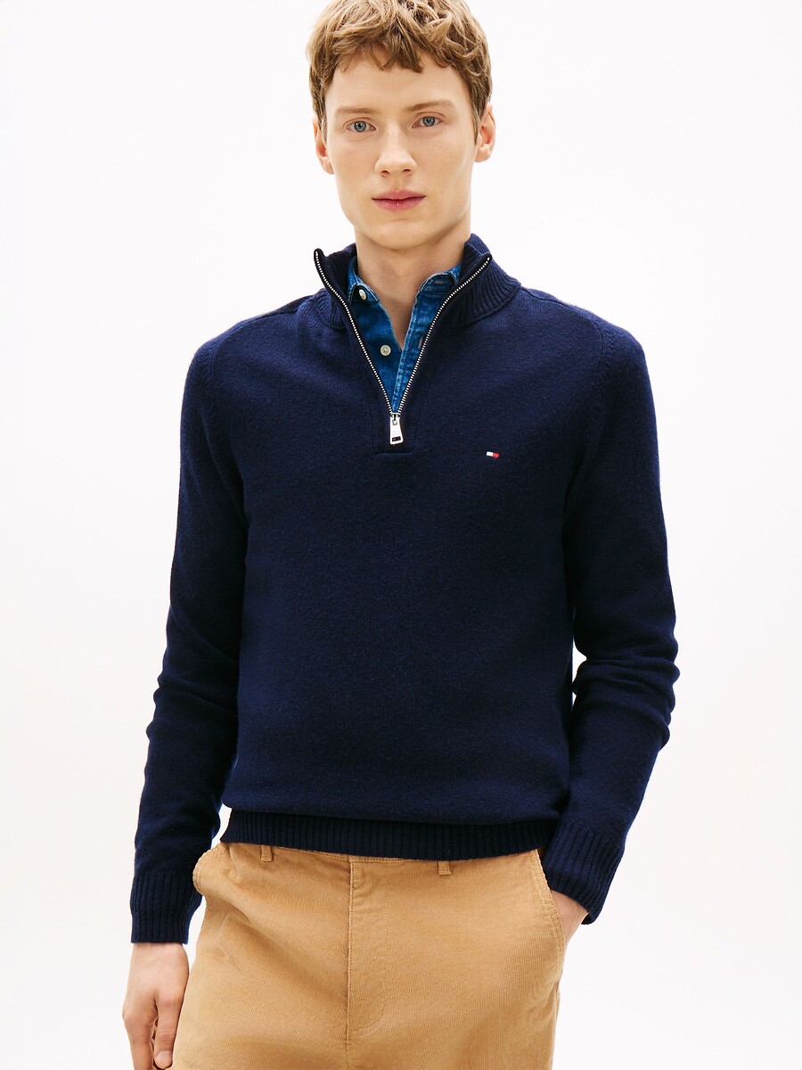 Pull col camionneur en laine d'agneau, TOMMY HILFIGER