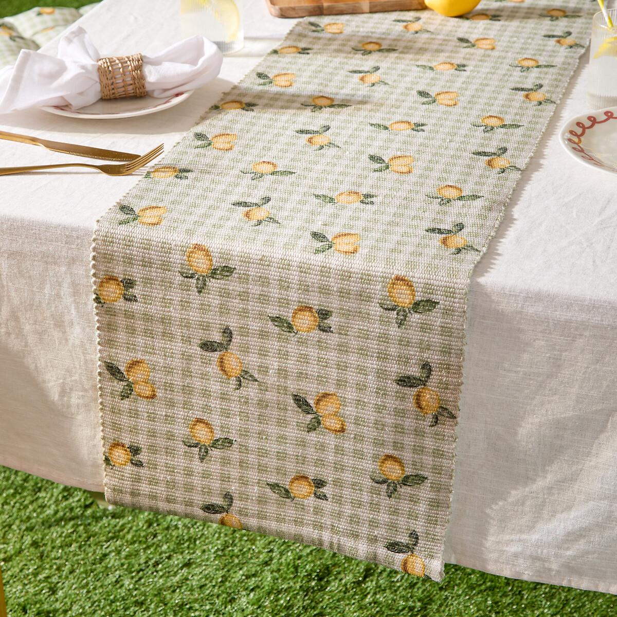 Fruits Lemons Indoor/Outdoor Table Runner - 35x220cm, FURN.