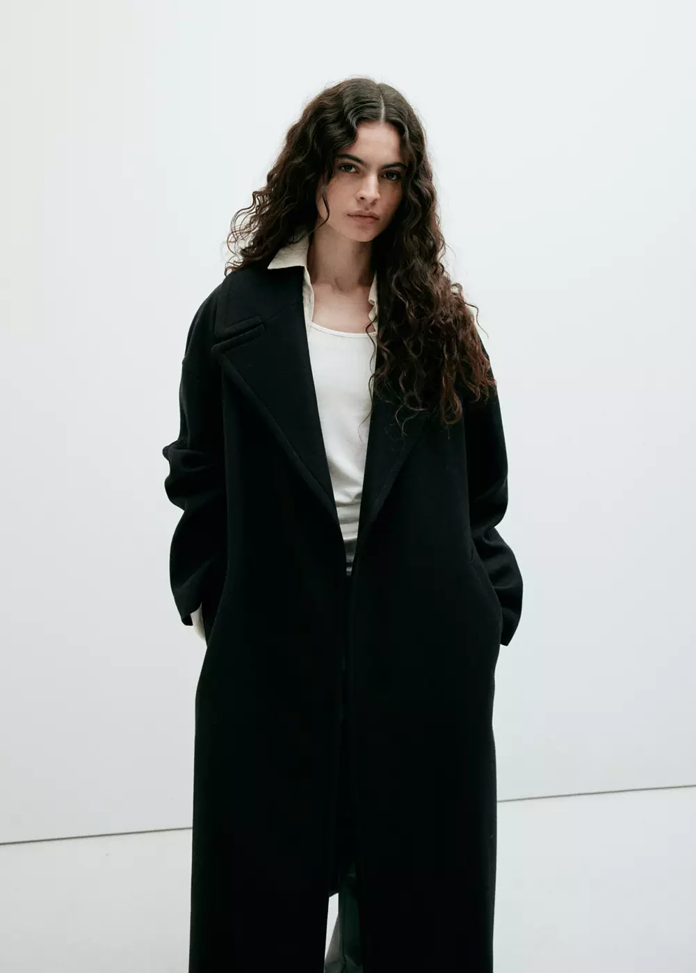 Manteau laine Manteco ceinture, MANGO