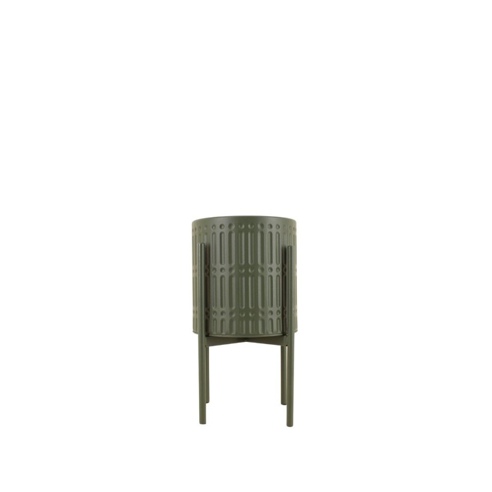 Cache pot en métal structuré 21x38,5cm, ORNAMI