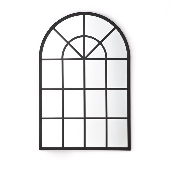 Espejo industrial estilo ventana 60x90 cm, Lenaig negro <span itemprop=