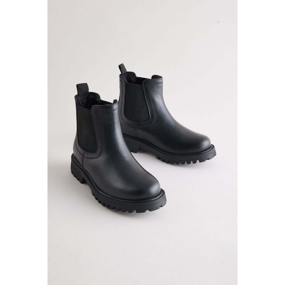 Bottines chelsea en cuir à doublure chaude, NEXT