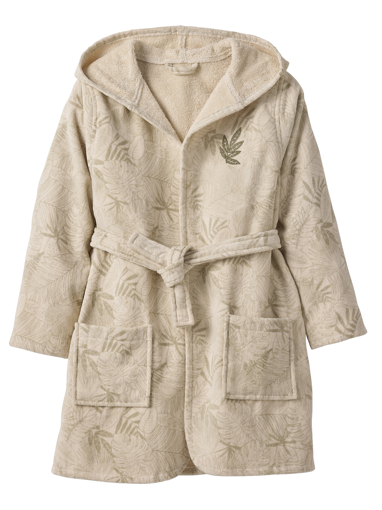 Peignoir de bain GREEN JUNGLE, avec coton recyclé, VERTBAUDET