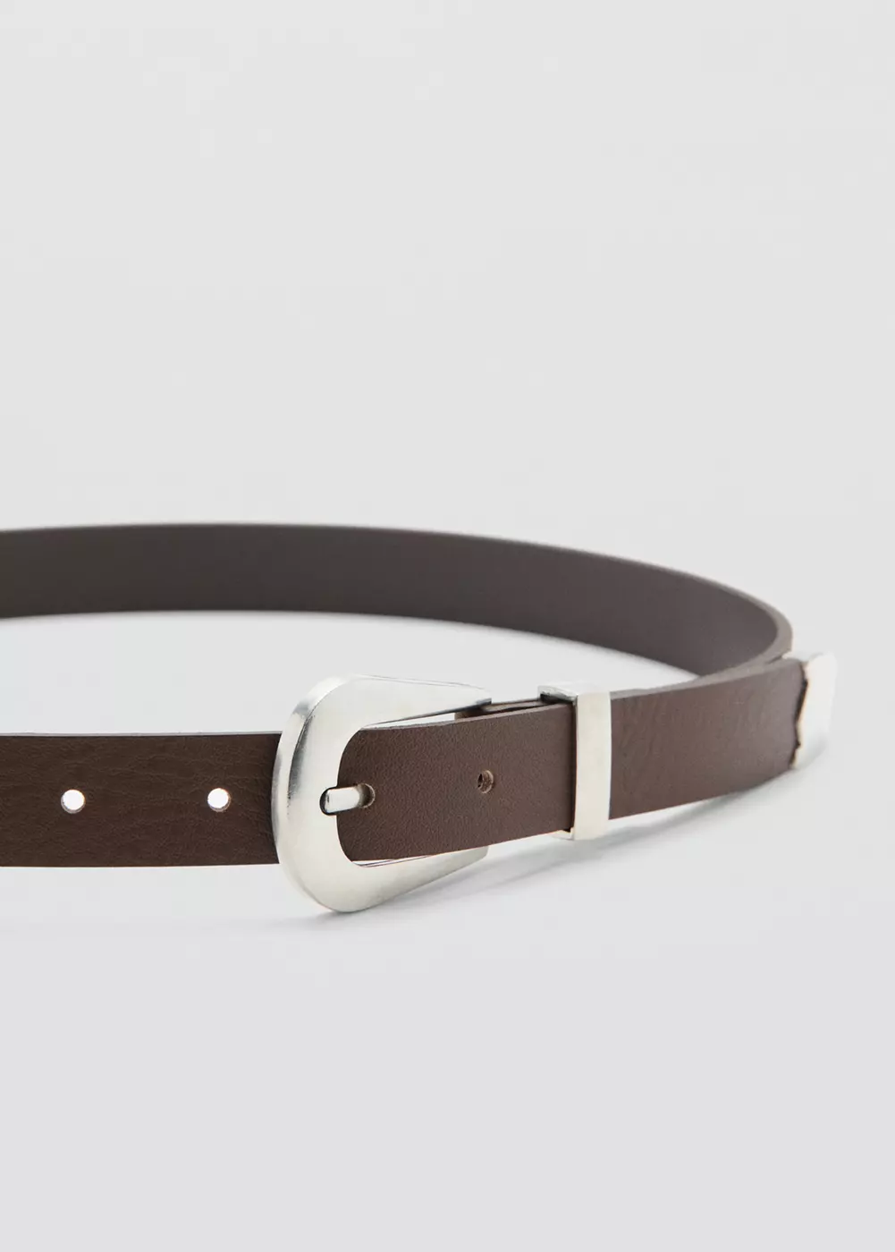 Ceinture en cuir détail métallique, MANGO