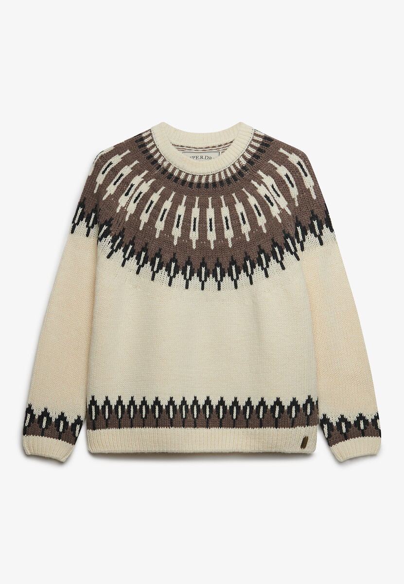 Pull Col Rond Fairisle, SUPERDRY