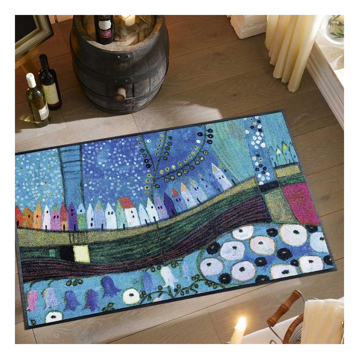 Paillasson tissé motif fresque STADIN, UN AMOUR DE TAPIS