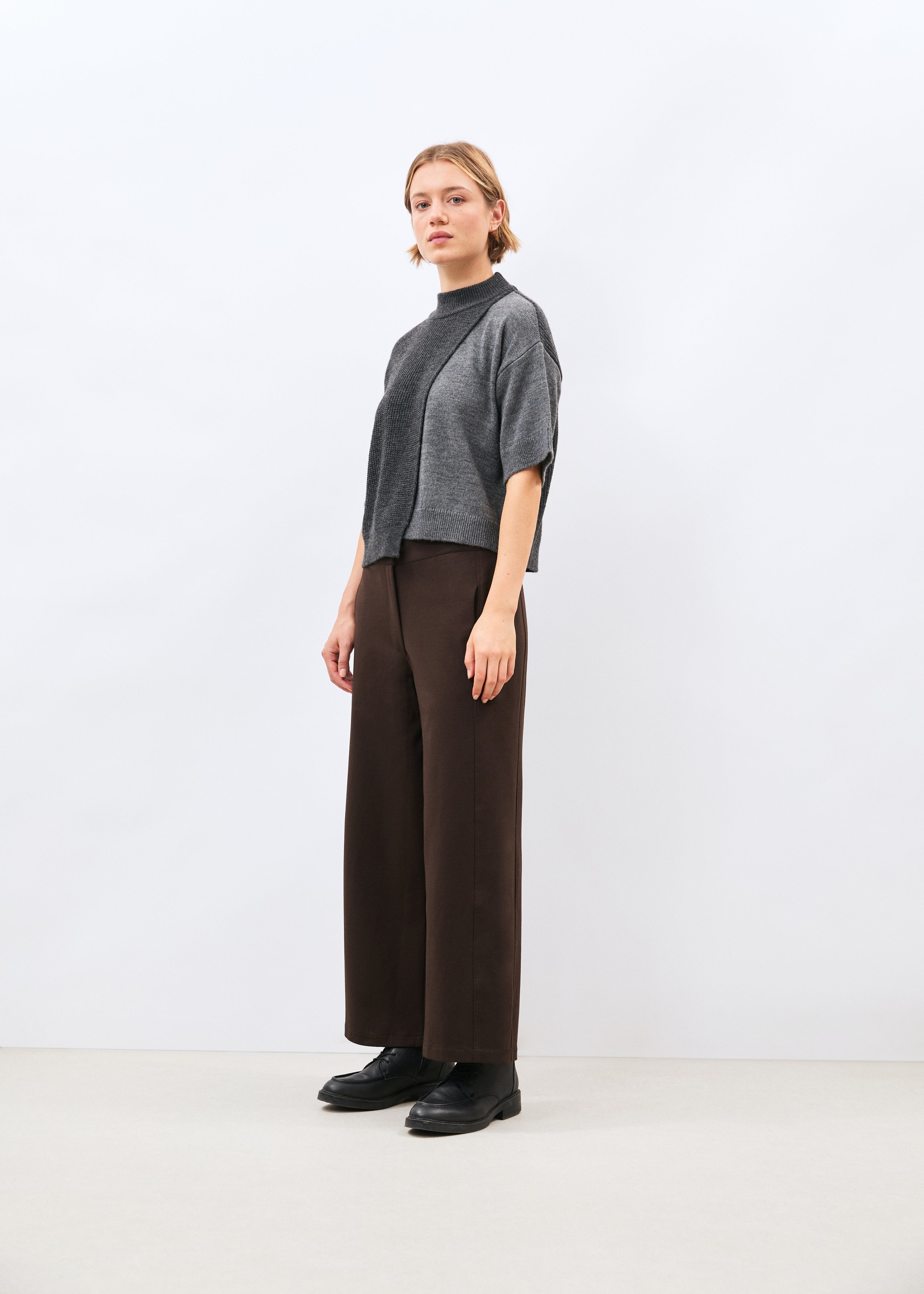 Pantalon barrel taille haute en milano, HUMILITY