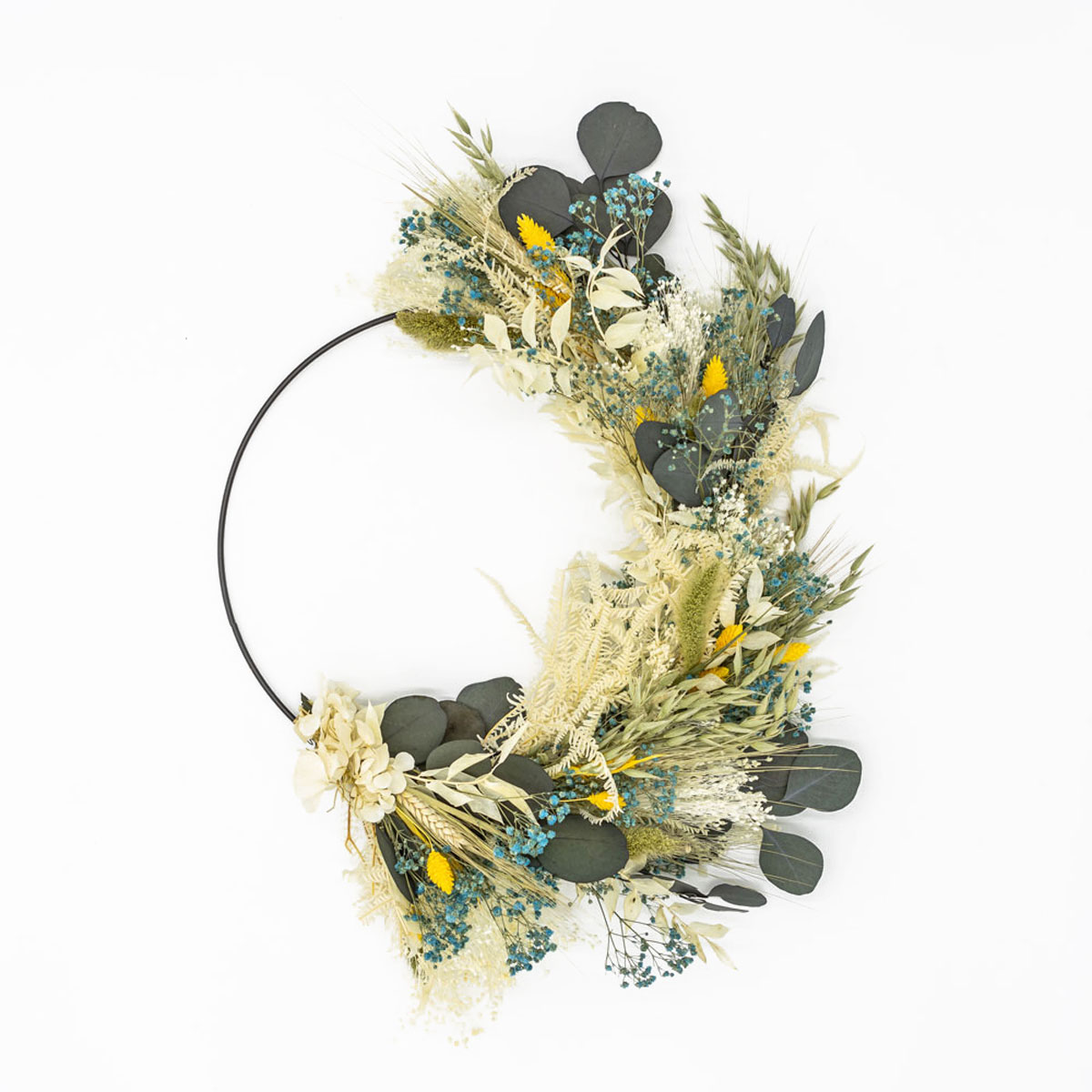 Couronne murale de fleurs séchées D30cm HERBERT, RECONCILIATION VEGETALE