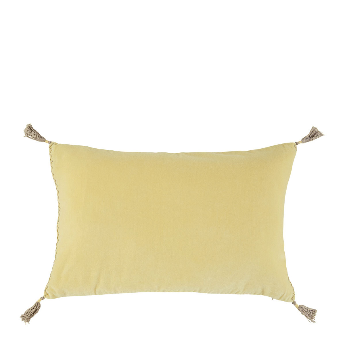 Housse de coussin MATTÉO velours de coton, BLANC D’IVOIRE