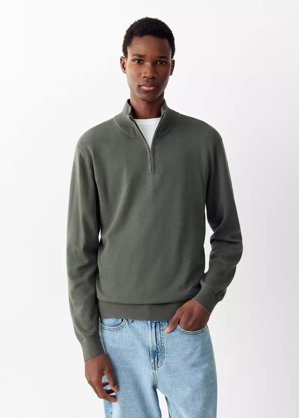 Pull-over col roulé fermeture Éclair, MANGO TEEN