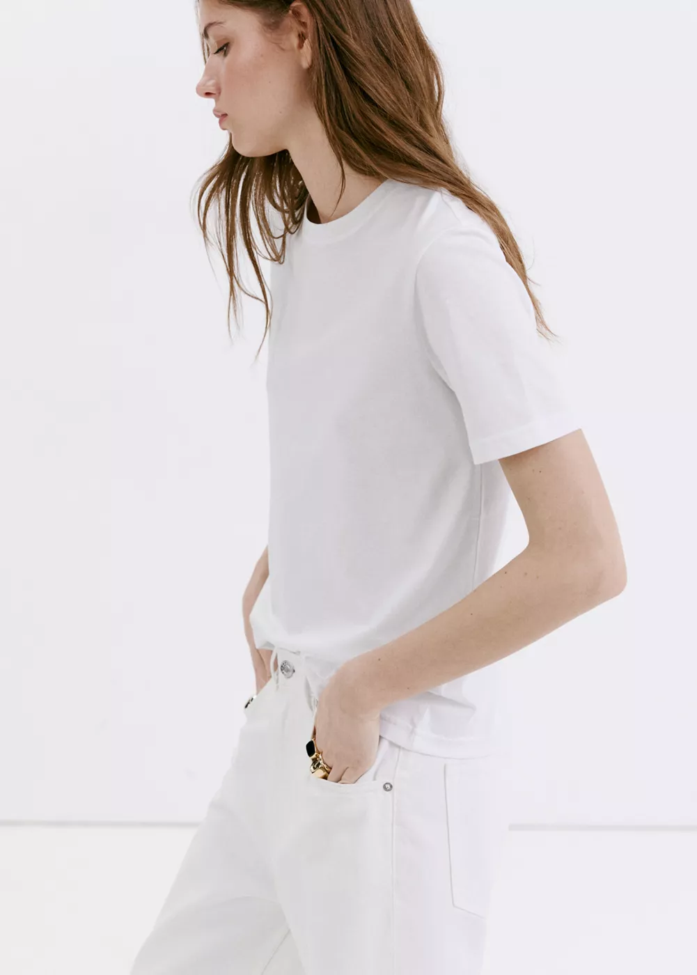 T-shirt coton col rond, MANGO