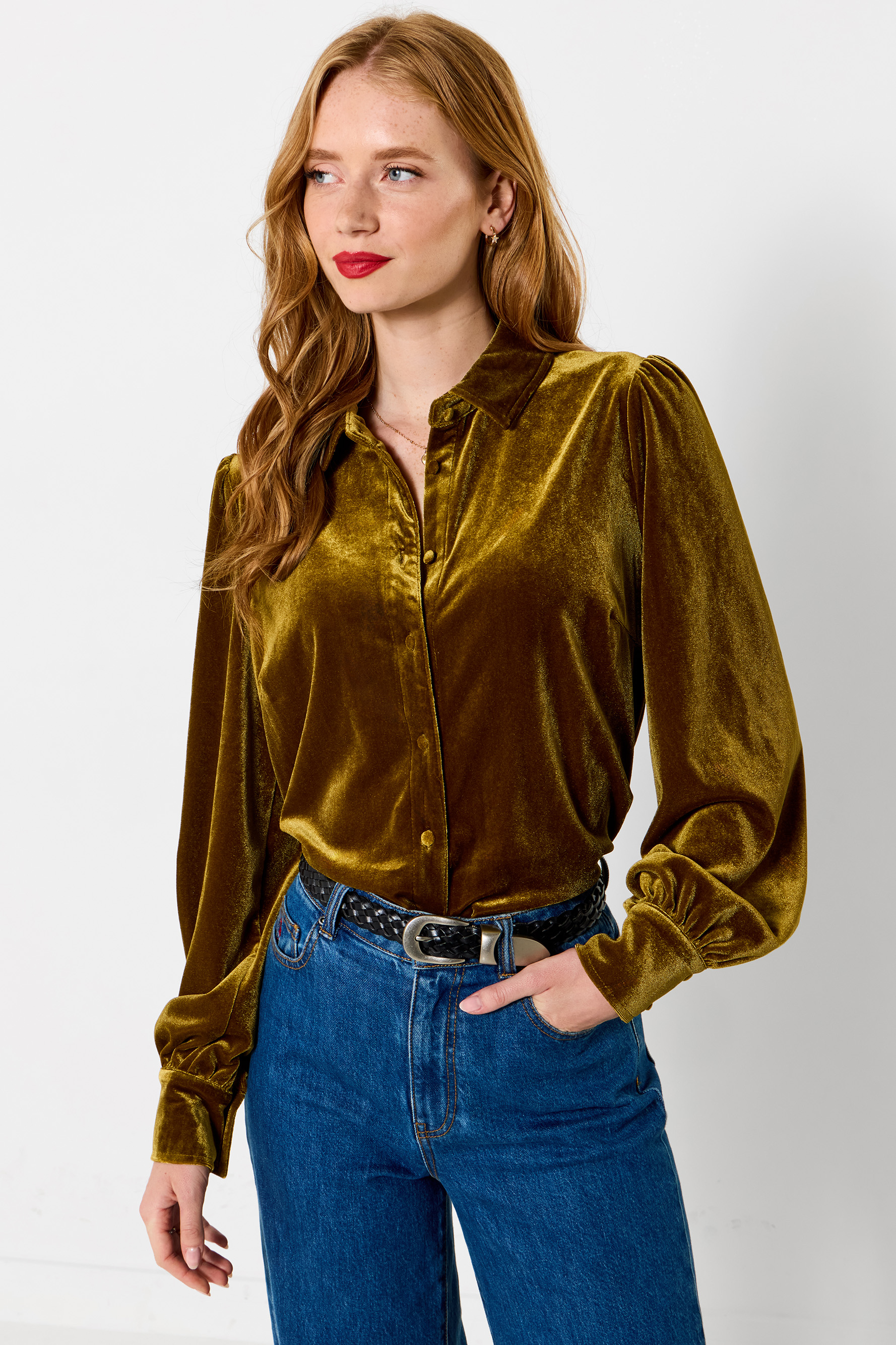 Blouse à Col en Velours Iris, JOE BROWNS
