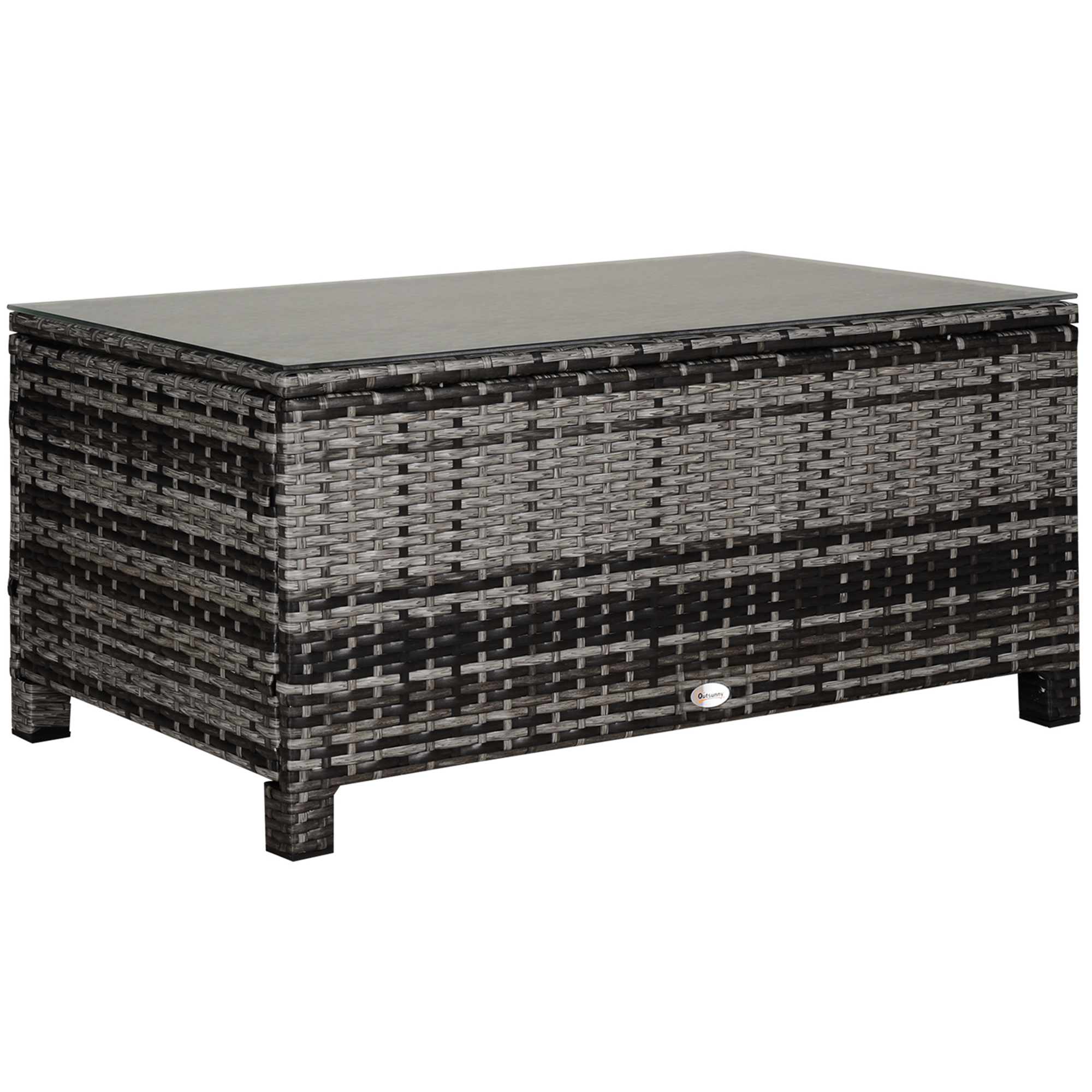 Table basse en rotin Métal Gris, OUTSUNNY