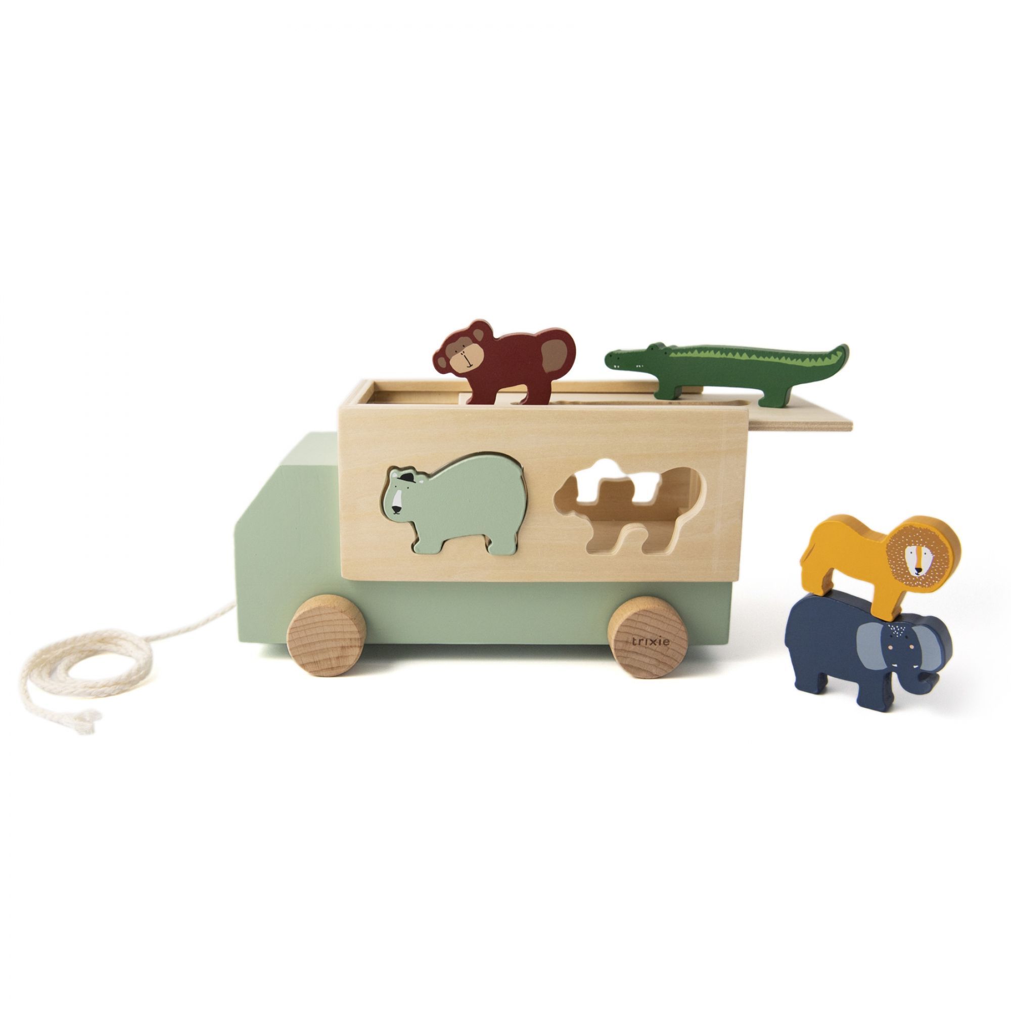 Jouet à tirer en bois camion, TRIXIE