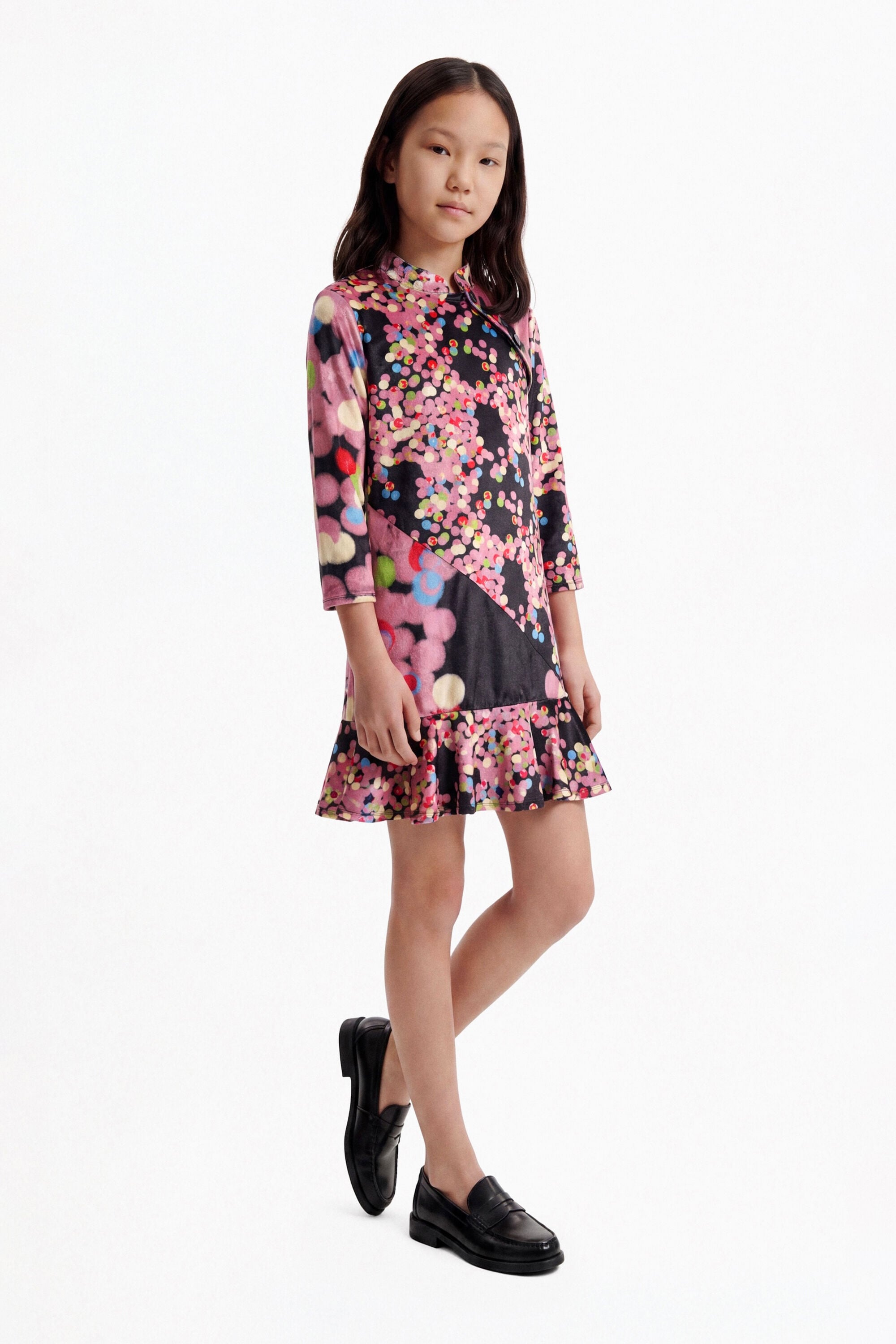 Robe imprimée à manches longues, DESIGUAL