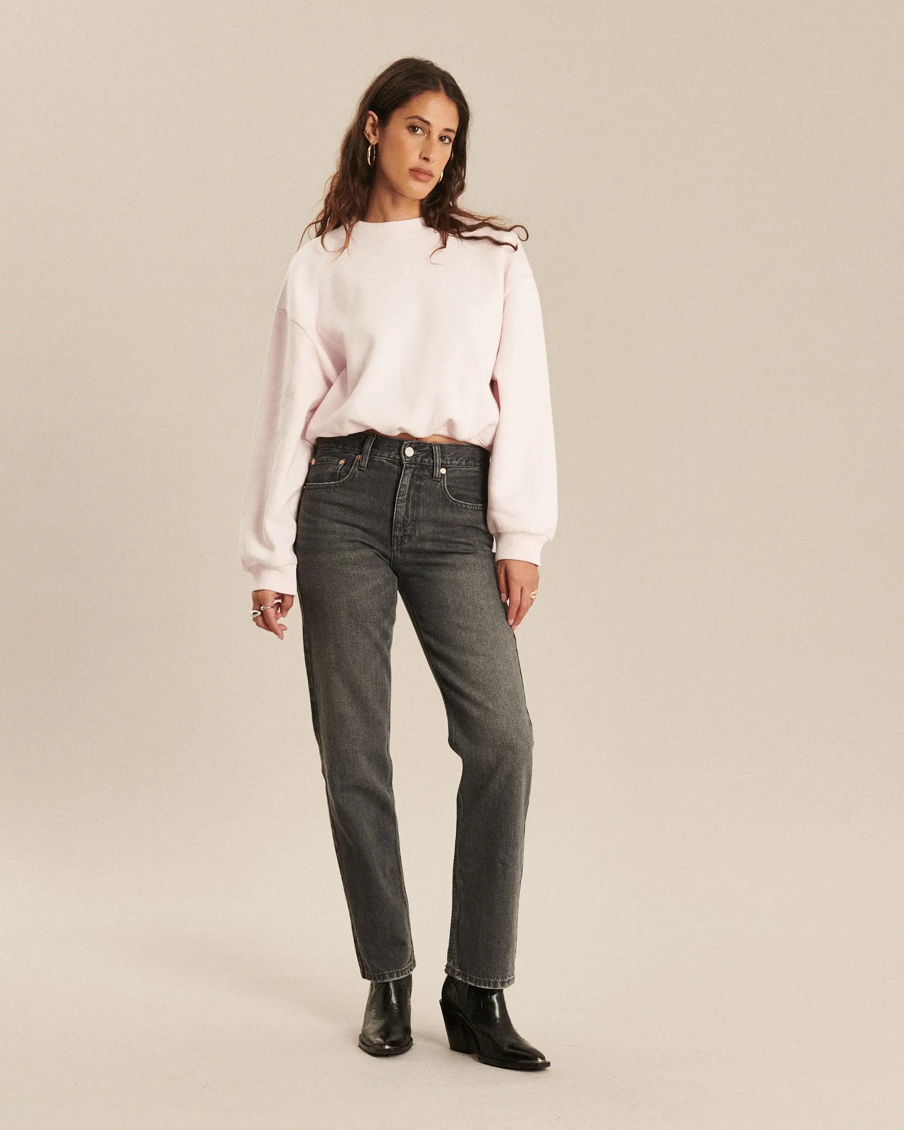 JEANS DROIT TAILLE MOYENNE DENIM AUTHENTIQUE, LABDIP