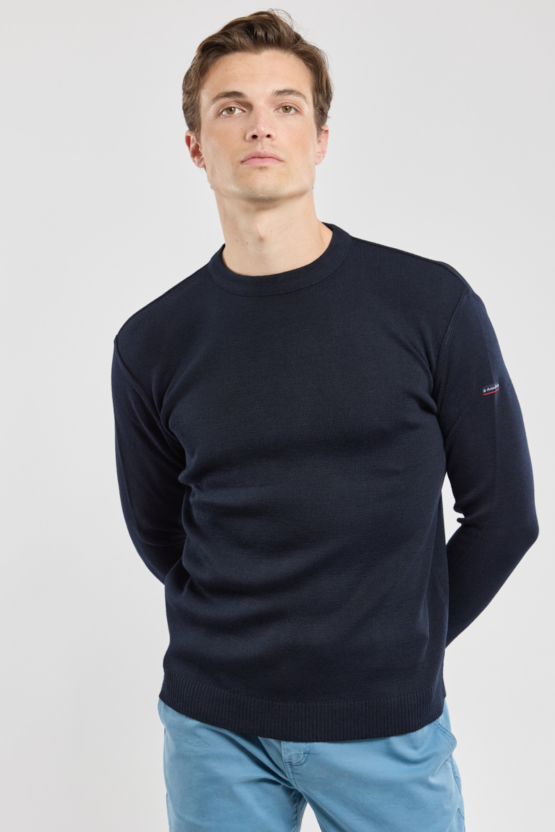 Pull col rond en laine et acrylique DINAN, ARMOR-LUX
