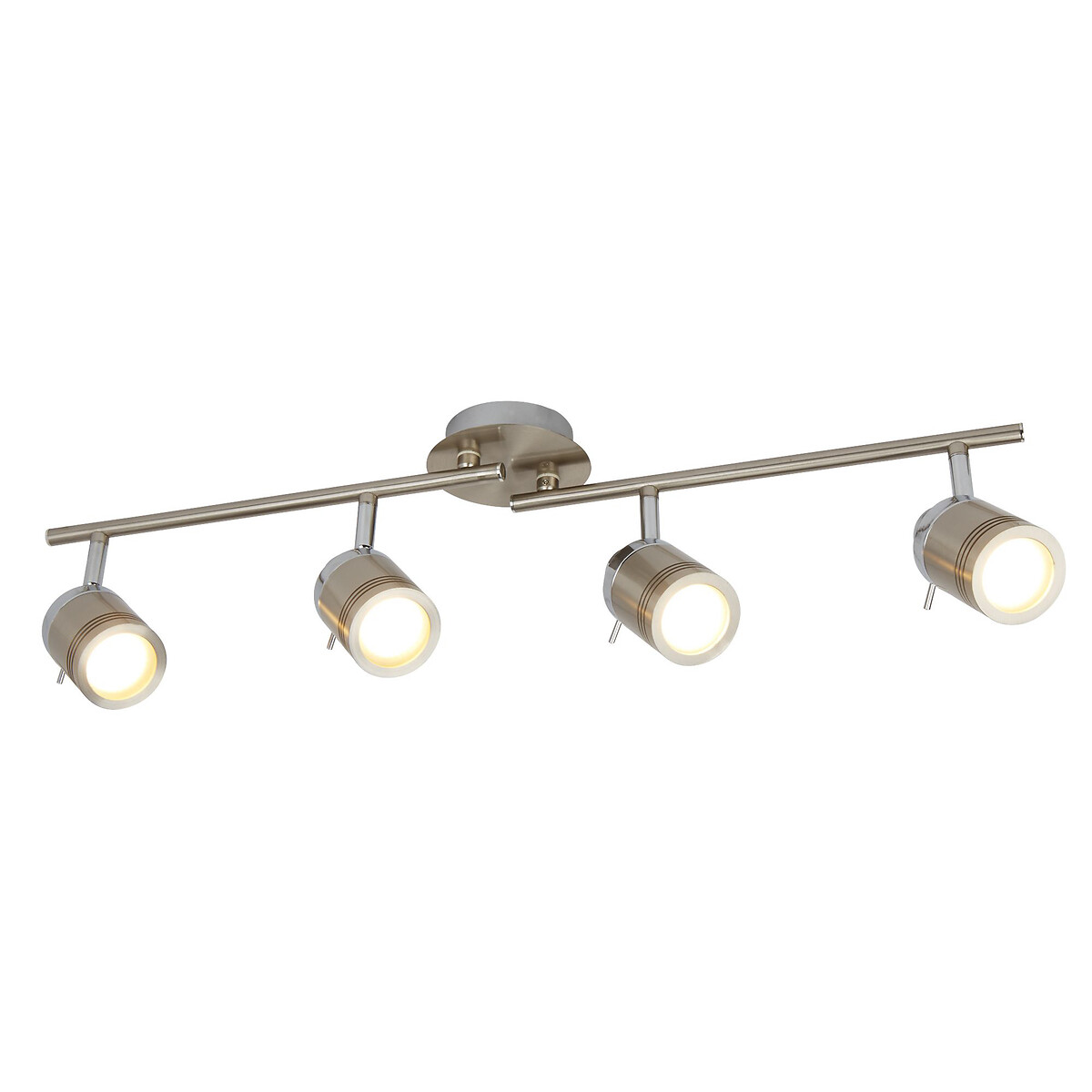 Seoul 4-Light Bathroom Bar Ceiling Spot Light in Satin Silver, SO'HOME