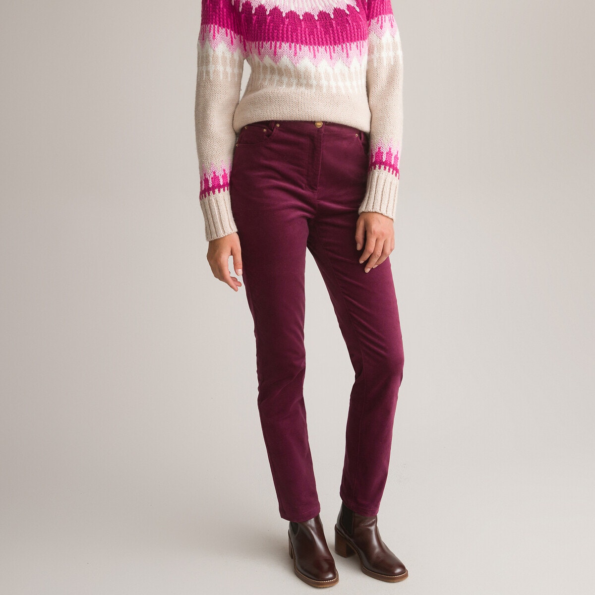 Pantalon velours lisse femme deals