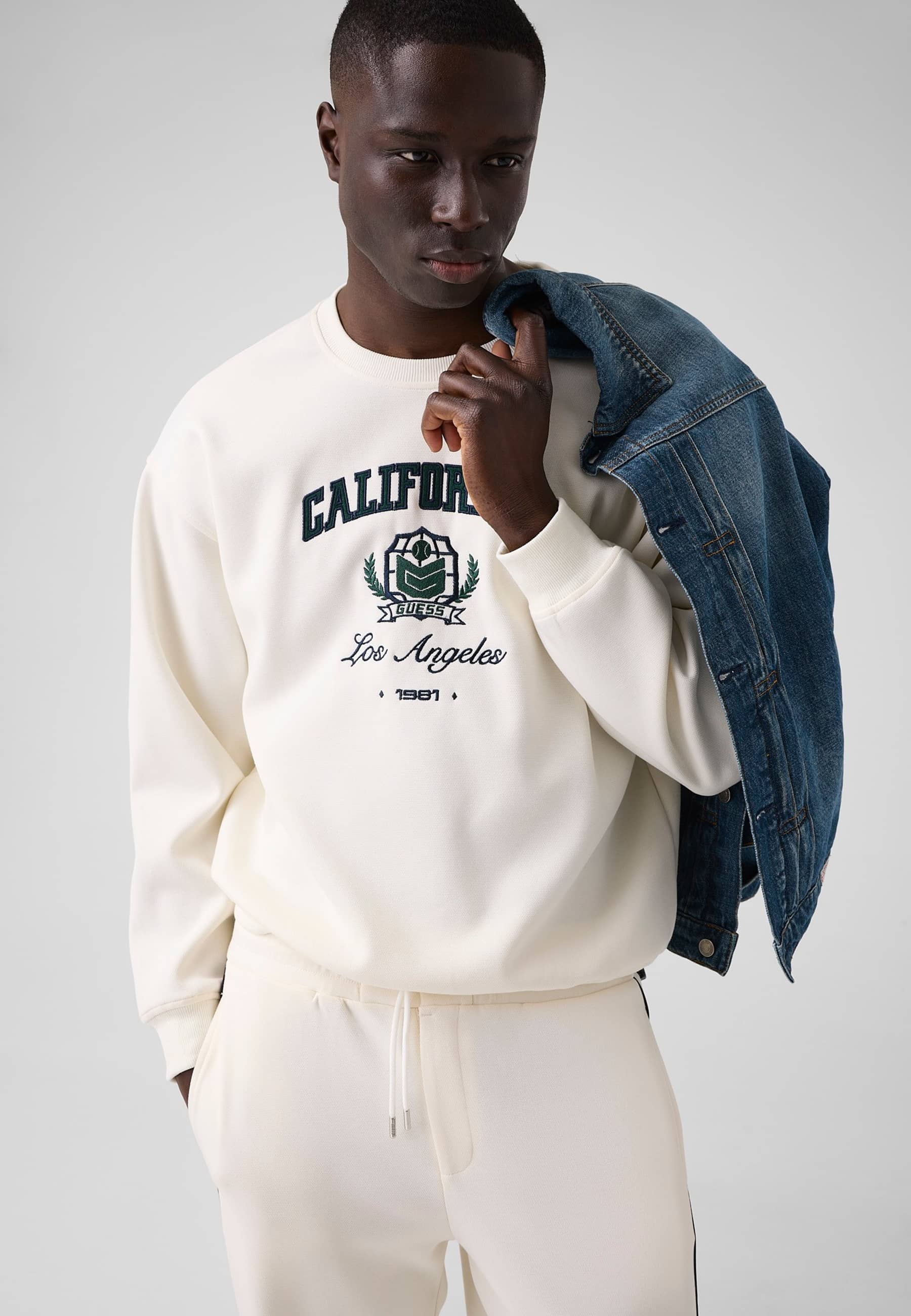 Sweatshirt Avec Logo Brodé, GUESS