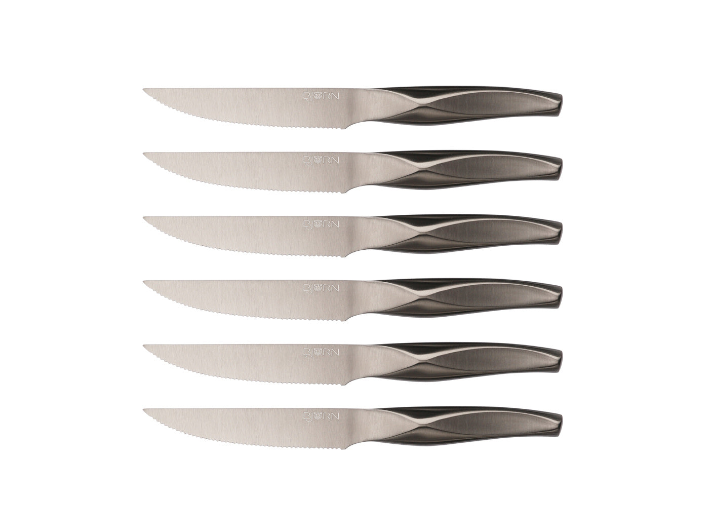 Lot de 6 couteaux à steak en inox, NUDE, BJORN